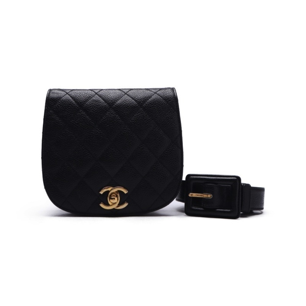 Chanel Matelasse Waist Bag Caviar Skin Black